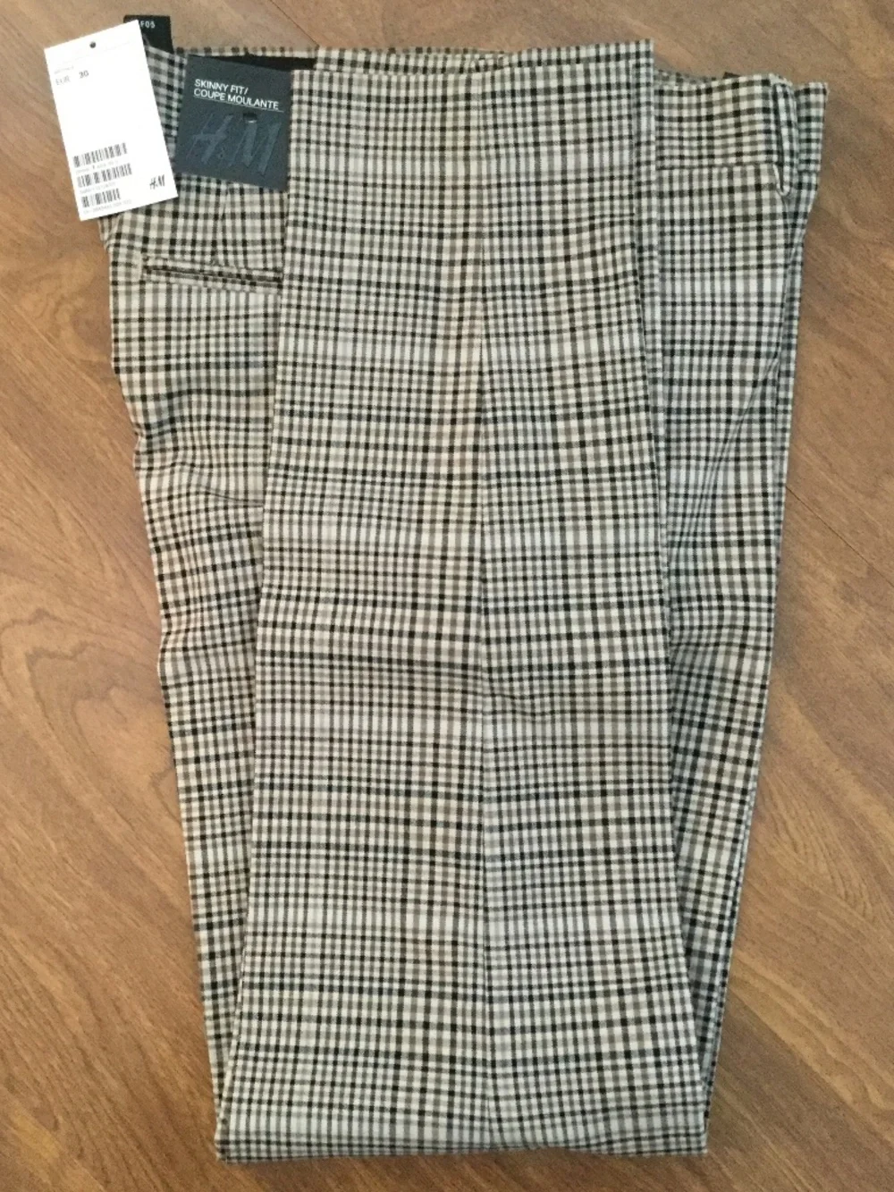 H&M Skinny Fit Plaid Pants / Trousers Size 30